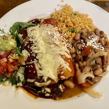 El Charro Cafe - Enchiladas...chicken mole and carne seca - Tacos Near Me - Tucson, Arizona