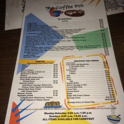 The Coffee Pot - Cool, retro menu.
