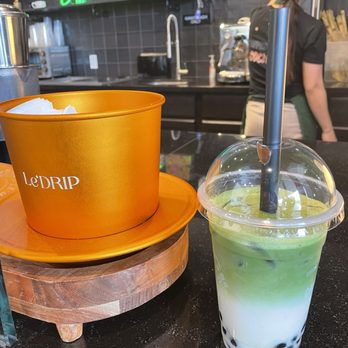 Le'Drip Coffee And Tea - Iced Coco matcha latte - Coffee & Tea Near Me - Houston, Texas Le'Drip Coffee And Tea - Iced Coco matcha latte - Coffee & Tea Near Me - Houston, Texas