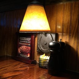 Table lamp and salt and pepper