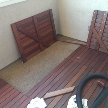 Hardwood Decking Deals - During install, after minor reconfiguration to the deck tiles (cutting down to size). - Building Supplies Near Me - Chatsworth, California Hardwood Decking Deals - During install, after minor reconfiguration to the deck tiles (cutting down to size). - Building Supplies Near Me - Chatsworth, California