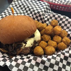 Victory Lane - Mushroom and Swiss with oster cheese balls!