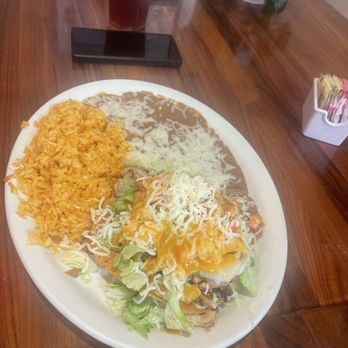 El Taquito Restaurant - Chicken Tostada rice and beans. - Mexican Near Me - Hayward, California
