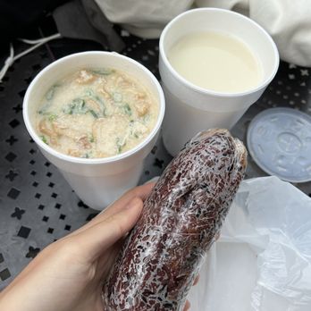 Huge Tree Pastry - purple rice fan tuan with pickles, small salty soy milk and small sweet soy milk - Taiwanese Near Me - Monterey Park, California