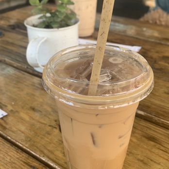 Basecamp Dinette - Eco friendly straws! Iced lavender latte and an iced chai latte in the background. - Coffee & Tea Near Me - Burbank, California