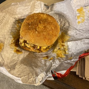 Wendy's - a sandwich wrapped in foil on a table - Burgers Near Me - Media, Pennsylvania