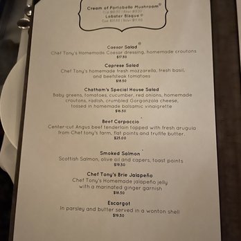 Chatham's Place Restaurant - Menu - Desserts Near Me - Orlando, Florida