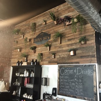 Crown Brew Coffee - Gorgeous back wall - Coffee & Tea Near Me - Marion, Illinois