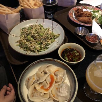 Miniboss - Impossible dumpling, fries and burmese tea leaf salad - Bars Near Me - San Jose, California Miniboss - Impossible dumpling, fries and burmese tea leaf salad - Bars Near Me - San Jose, California