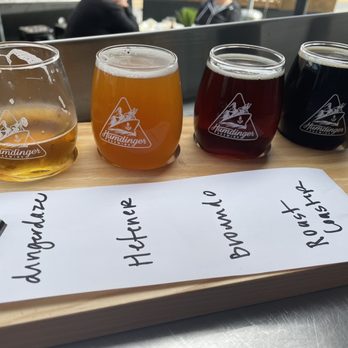 Humdinger Brewing - Our beer flight selected for us by our server. - New American Near Me - Arroyo Grande, California