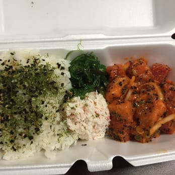 Poke District - Tuna and salmon with hot lava sauce - amazing !! - Seafood Near Me - Orange, California