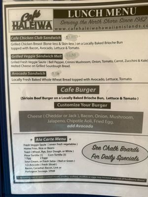 Menu photo 4 Cafe Haleiwa Haleiwa, HI Menu photo 4 Cafe Haleiwa Haleiwa, HI