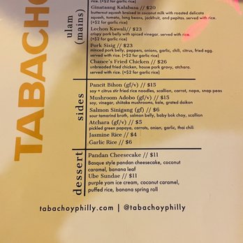 Tabachoy - Menu - Filipino Near Me - Philadelphia, Pennsylvania Tabachoy - Menu - Filipino Near Me - Philadelphia, Pennsylvania