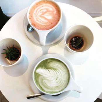Leaves House - Beet Latte and Matcha latte with mini cactuses - Accessories Near Me - Montreal, Quebec Leaves House - Beet Latte and Matcha latte with mini cactuses - Accessories Near Me - Montreal, Quebec