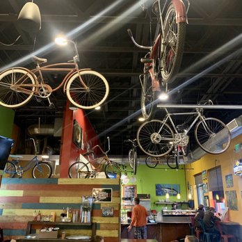 Lulu's Pizza - a bicycle hanging from the ceiling - Pizza Near Me - Boise, Idaho