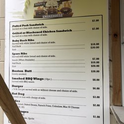 Rusty’s BBQ Smokehouse - Sign menu