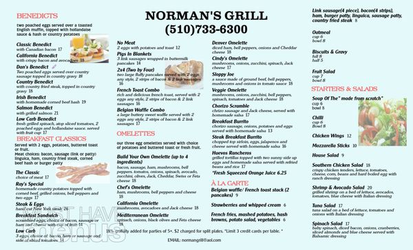 Menu photo 4 Norman's Grill Castro Valley, CA Menu photo 4 Norman's Grill Castro Valley, CA