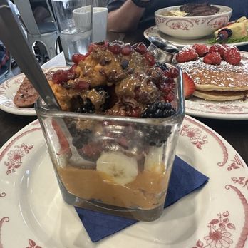 Eggstasy - Sweet potato mash with fresh fruit and nut butter. Not too sweet and there's more there than you think. I took half home. - Breakfast & Brunch Near Me - Phoenix, Arizona