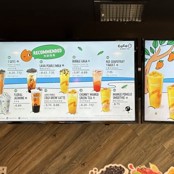 Coco Fresh Tea & Juice - Menu as of 10/13/2025 - Bubble Tea Near Me - New York, New York