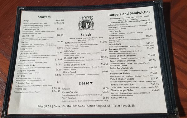 Menu photo 2 T. Boyles Tavern Pasadena, CA Menu photo 2 T. Boyles Tavern Pasadena, CA