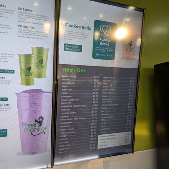 Fresh Monkee - Menu 12/20/25 (3 of 3) - Juice Bars & Smoothies Near Me - Fresno, California