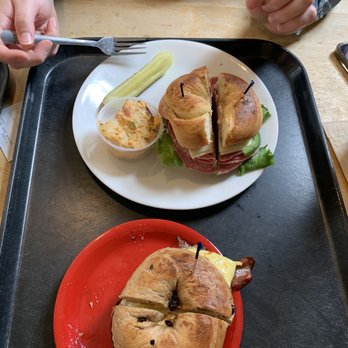 Bagel Central - Cinnamon raisin breakfast sandwich - Bagels Near Me - Bangor, Maine