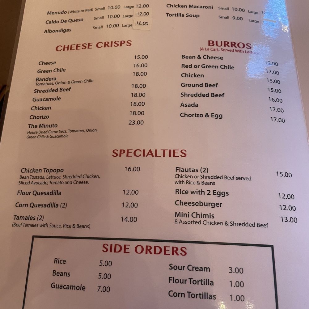 El Minuto Cafe - Menu - Mexican Near Me - Tucson, Arizona