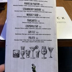 Drink menu
