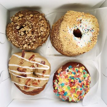 PVDonuts - Oatmeal cream pie, maple bacon, filled cereal milk, dunkaroos! - Donuts Near Me - Providence, Rhode Island