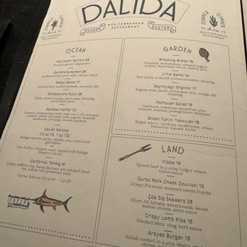 Dalida - menu - Mediterranean Near Me - San Francisco, California