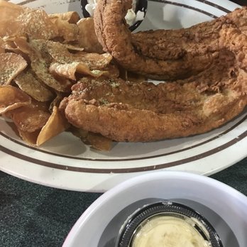 Wicker's Crab Pot - Flounder with homemade chips - Seafood Near Me - Chesapeake, Virginia Wicker's Crab Pot - Flounder with homemade chips - Seafood Near Me - Chesapeake, Virginia