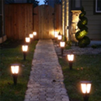 California Sprinklers - a pathway lined with lawn lights - Irrigation Near Me California Sprinklers - a pathway lined with lawn lights - Irrigation Near Me