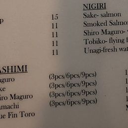 Menu by Mo - Nigiri, Sashimi Menu by Mo - Nigiri, Sashimi