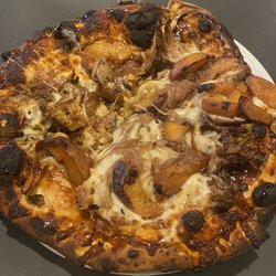 Bluebird Bistro - Whiskey bbq pizza with grilled peaches!!!