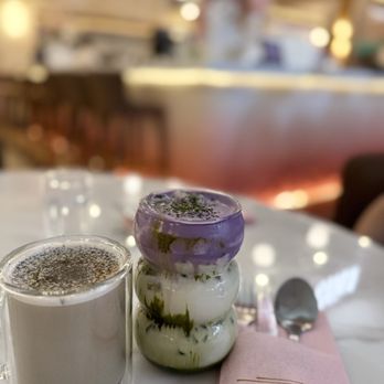 GIWA - Black Sesame Latte & Matcha Lavender Oat Milk Latte - Breakfast & Brunch Near Me - Santa Clara, California