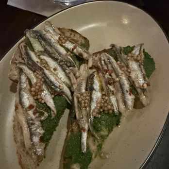Plates Restaurant & Bar - This was good. Anchovies on toast. - Seafood Near Me - New Orleans, Louisiana Plates Restaurant & Bar - This was good. Anchovies on toast. - Seafood Near Me - New Orleans, Louisiana