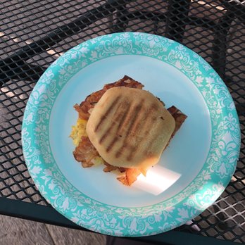 Grind N Crepe - Panini - literally an English muffin with one egg and two strips of bacon. For $9.00. Absurd. - Creperies Near Me - Occoquan, Virginia Grind N Crepe - Panini - literally an English muffin with one egg and two strips of bacon. For $9.00. Absurd. - Creperies Near Me - Occoquan, Virginia