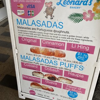 Leonard's Bakery - Menu - Bakeries Near Me - Honolulu, Hawaii Leonard's Bakery - Menu - Bakeries Near Me - Honolulu, Hawaii