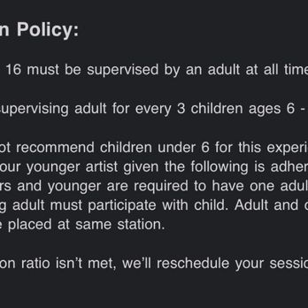 The Splatter Studio - Supervision policy - Paint & Sip Near Me - Sandy Springs, Georgia