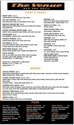 Menu photo 2 The Venue Bar & Grill Cochrane, AB Menu photo 2 The Venue Bar & Grill Cochrane, AB
