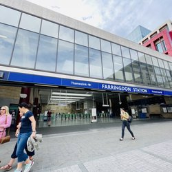 Farringdon Train Station - Entrance to Farringdon Station in London, UK