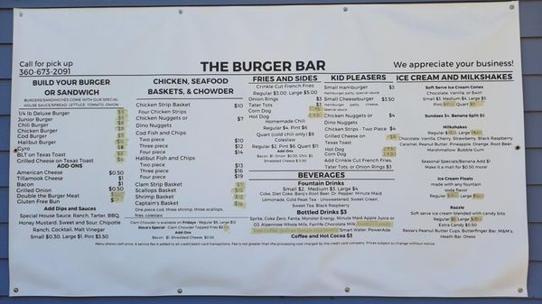 Menu photo 2 The Burger Bar Kalama, WA Menu photo 2 The Burger Bar Kalama, WA