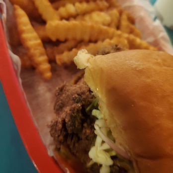 Joyland - Chicken sandwhich with crinkle fries - New American Near Me - Nashville, Tennessee