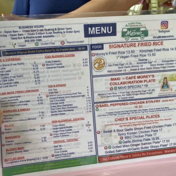 Cafe Morey's - Menu -2 of 2 - American Near Me - Honolulu, Hawaii Cafe Morey's - Menu -2 of 2 - American Near Me - Honolulu, Hawaii