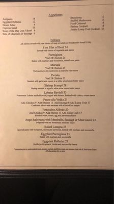 Menu photo 1 Casa Bella Italian Restaurant Aiken, SC Menu photo 1 Casa Bella Italian Restaurant Aiken, SC