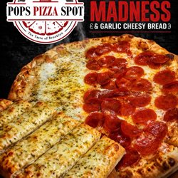 Pops Pizza Spot Pepperoni Madness and Garlic Cheesy Bread