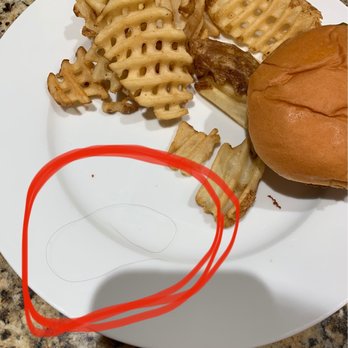 Chick-fil-A - Long hair from Chick-fil-A employee in my fries. - Fast Food Near Me - San Antonio, Texas Chick-fil-A - Long hair from Chick-fil-A employee in my fries. - Fast Food Near Me - San Antonio, Texas