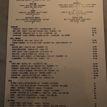 Tratto - Drink menu - Italian Near Me - Phoenix, Arizona