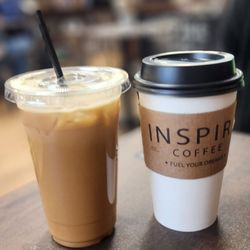 Inspire Coffee - Iced Coffee Lavender   & hot coffee forgot which 1 my friend ordered