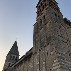 Abbaye Saint-Philibert - Morning light showing the two towers